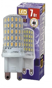 Лампа светодиодная PLED-G9 7Вт капсульная 2700К тепл. бел. G9 400лм 220В JazzWay 1039064B 1039064B