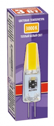 Лампа светодиодная PLED-G4 COB 3Вт капсульная 3000К тепл. бел. G4 240лм 220В JazzWay 2857446 2857446