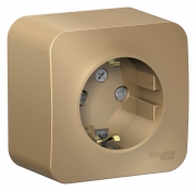 Розетка 1-м ОП Blanca 16А IP20 250В с заземл. защ. шторки с изолир. пластиной титан SE BLNRA011114 BLNRA011114