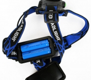 Фонарь налобный E150 (аккум. 220В CREE 3Вт пласт. бокс; черн.) Ultraflash 12188 12188