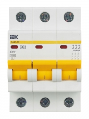 Выключатель автоматический модульный 3п C 63А 4.5кА ВА47-29 ИЭК MVA20-3-063-C MVA20-3-063-C
