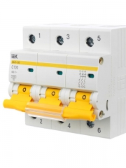 Выключатель автоматический модульный 3п C 100А 10кА ВА47-100 ИЭК MVA40-3-100-C MVA40-3-100-C