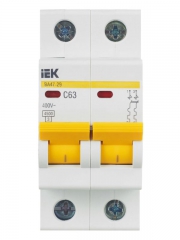 Выключатель автоматический модульный 2п C 63А 4.5кА ВА47-29 ИЭК MVA20-2-063-C MVA20-2-063-C