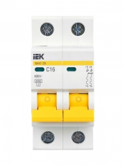 Выключатель автоматический модульный 2п C 16А 4.5кА ВА47-29 ИЭК MVA20-2-016-C MVA20-2-016-C