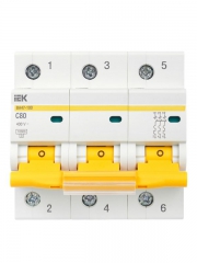 Выключатель автоматический модульный 3п C 80А 10кА ВА47-100 ИЭК MVA40-3-080-C MVA40-3-080-C