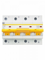 Выключатель автоматический модульный 4п C 100А 10кА ВА47-100 ИЭК MVA40-4-100-C MVA40-4-100-C