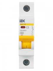 Выключатель автоматический модульный 1п C 3А 4.5кА ВА47-29 ИЭК MVA20-1-003-C MVA20-1-003-C