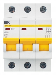 Выключатель автоматический модульный 3п D 16А 4.5кА ВА47-29 ИЭК MVA20-3-016-D MVA20-3-016-D