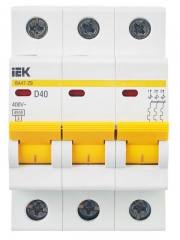 Выключатель автоматический модульный 3п D 40А 4.5кА ВА47-29 ИЭК MVA20-3-040-D MVA20-3-040-D