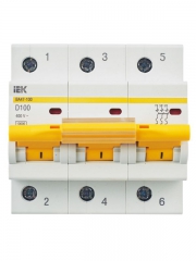 Выключатель автоматический модульный 3п D 100А 10кА ВА47-100 ИЭК MVA40-3-100-D MVA40-3-100-D