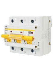 Выключатель автоматический модульный 3п D 100А 10кА ВА47-100 ИЭК MVA40-3-100-D MVA40-3-100-D