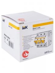 Выключатель автоматический модульный 3п D 80А 10кА ВА47-100 ИЭК MVA40-3-080-D MVA40-3-080-D