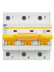 Выключатель автоматический модульный 3п C 25А 10кА ВА47-100 ИЭК MVA40-3-025-C MVA40-3-025-C
