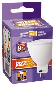 Лампа светодиодная PLED-SP 9Вт JCDR MR16 3000К тепл. бел. GU5.3 720лм 230В JazzWay 2859754A 2859754A