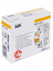 Выключатель автоматический модульный 1п C 80А 10кА ВА47-100 ИЭК MVA40-1-080-C MVA40-1-080-C