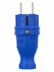 Вилка прямая ОМЕГА ВБп3-1-0м IP44 каучук син. ИЭК PKR01-016-2-K07 PKR01-016-2-K07