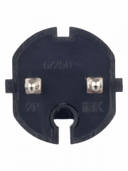 Вилка прямая ВПп20-02-Ст разборная без заземл. контакта 6А черн. ИЭК EVP20-06-01-K02 EVP20-06-01-K02