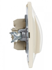 Выключатель 2-кл. СП КВАРТА 10А IP20 ВС10-2-0-ККм крем. ИЭК EVK20-K33-10-DM EVK20-K33-10-DM