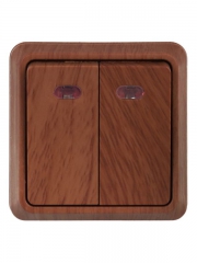 Выключатель 2-кл. ОП ОКТАВА 10А IP20 с индик. дуб ИЭК EVO21-K04-10-DC EVO21-K04-10-DC