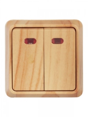 Выключатель 2-кл. ОП ОКТАВА 10А IP20 откр. уст. с индик. сосна ИЭК EVO21-K03-10-DC EVO21-K03-10-DC