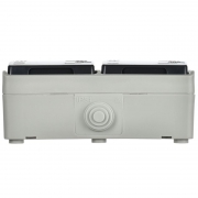 Розетка 2-м ОП Форс РСб22-3-ФСр с защ. крышкой с заземл. IP54 ИЭК ERS22-K03-16-54-DC ERS22-K03-16-54-DC