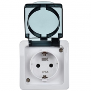 Розетка 1-м ОП Гермес Plus РСб20-3-ГПБд с защ. крышкой с заземл. IP54 ИЭК ERMP12-K03-16-54-EC ERMP12-K03-16-54-EC