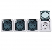 Розетка 4-м ОП Гермес Plus РСб24-3-ГПБд с защ. крышкой с заземл. IP54 ИЭК ERMP42-K03-16-54-EC ERMP42-K03-16-54-EC