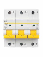 Выключатель автоматический модульный 3п C 125А 15кА ВА47-150 IEK MVA50-3-125-C MVA50-3-125-C