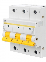Выключатель автоматический модульный 3п C 125А 15кА ВА47-150 IEK MVA50-3-125-C MVA50-3-125-C
