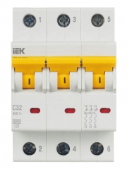 Выключатель автоматический модульный 3п C 32А 6кА ВА47-60M IEK MVA31-3-032-C MVA31-3-032-C