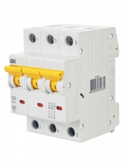 Выключатель автоматический модульный 3п C 50А 6кА ВА47-60M IEK MVA31-3-050-C MVA31-3-050-C
