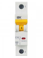 Выключатель автоматический модульный 1п C 16А 6кА ВА47-60M IEK MVA31-1-016-C MVA31-1-016-C