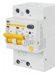 Выключатель авт. дифф. тока 2п C 32А 30мА тип A 4.5кА АД-12М 3.5мод. IEK MAD12-2-032-C-030 MAD12-2-032-C-030