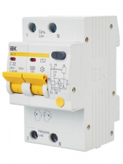 Выключатель авт. дифф. тока 2п C 32А 30мА тип AC 4.5кА АД-12 3.5мод. IEK MAD10-2-032-C-030 MAD10-2-032-C-030