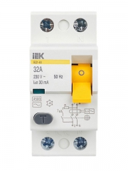Выключатель дифф. тока (УЗО) 2п 32А 30мА тип AC ВД1-63 IEK MDV10-2-032-030 MDV10-2-032-030