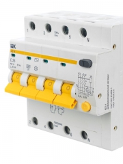 Выключатель авт. дифф. тока 4п C 25А 30мА тип AC 4.5кА АД-14 6.5мод IEK MAD10-4-025-C-030 MAD10-4-025-C-030