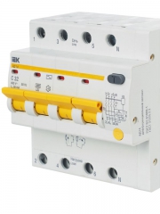 Выключатель авт. дифф. тока 4п C 32А 30мА тип AC 4.5кА АД-14 6.5мод IEK MAD10-4-032-C-030 MAD10-4-032-C-030