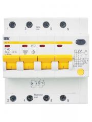 Выключатель авт. дифф. тока 4п C 40А 30мА тип AC 4.5кА АД-14 6.5мод IEK MAD10-4-040-C-030 MAD10-4-040-C-030