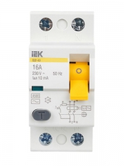 Выключатель дифф. тока (УЗО) 2п 16А 30мА тип AC ВД1-63 IEK MDV10-2-016-030 MDV10-2-016-030