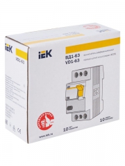 Выключатель дифф. тока (УЗО) 2п 25А 300мА тип AC ВД1-63 IEK MDV10-2-025-300 MDV10-2-025-300