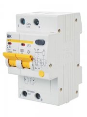 Выключатель авт. дифф. тока 2п C 20А 30мА тип AC 4.5кА АД-12 3.5мод. IEK MAD10-2-020-C-030 MAD10-2-020-C-030