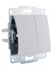 Механизм выключателя 2-кл. 1п СП Karina 10А IP20 бел. LEZARD 707-0288-101 707-0288-101