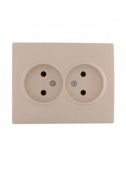 Розетка 2-м СП Karina 16А IP20 без заземл. термопласт крем. LEZARD 707-0300-128B 707-0300-128B