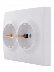 Розетка 2-м СП Karina с заземл. термопласт бел. LEZARD 707-0200-127B 707-0200-127B