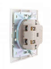 Розетка 1-м СП Mira 16А IP20 без заземл. с сер. вставкой керамика бел. LEZARD 701-0215-121 701-0215-121