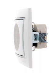 Розетка 1-м СП Mira 16А IP20 с заземл. с сер. вставкой керамика бел. LEZARD 701-0215-122 701-0215-122