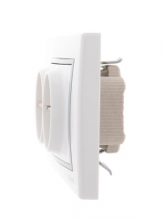 Розетка 2-м СП Mira 16А IP20 с заземл. с сер. вставкой керамика бел. LEZARD 701-0215-127 701-0215-127