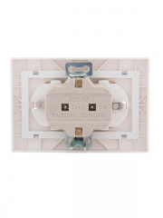 Розетка 2-м СП Mira 16А IP20 с заземл. с сер. вставкой керамика бел. LEZARD 701-0215-127 701-0215-127