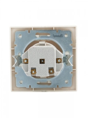 Розетка 1-м СП Mira 16А IP20 с заземл. защ. шторки со вставкой керамика крем. LEZARD 701-0303-124 701-0303-124