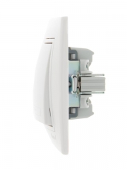 Выключатель 1-кл. СП Mira 10А IP20 с бел.вставкой бел. LEZARD 701-0202-100 701-0202-100